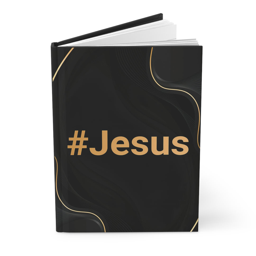 #Jesus Hardcover Journal — Black & Gold Inspirational Devotional Notebook