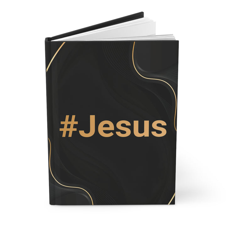 #Jesus Hardcover Journal — Black & Gold Inspirational Devotional Notebook