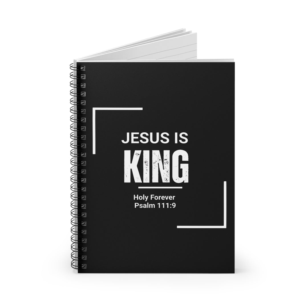 Jesus Is King Spiral Notebook — Christian Journal with Psalm 111:9 Verse