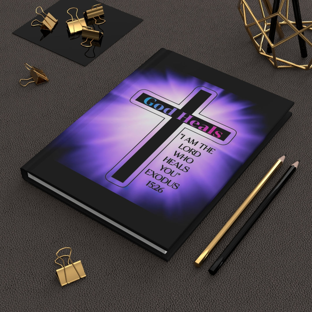 God Heals Hardcover Journal — Exodus 15:26 Inspirational Prayer Notebook