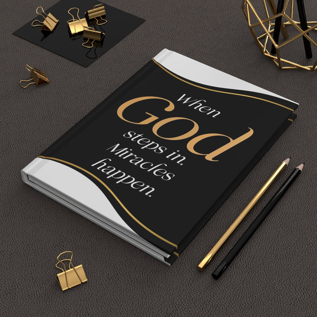 When God Steps In Hardcover Journal — Christian Inspirational Notebook for Prayer & Gratitude