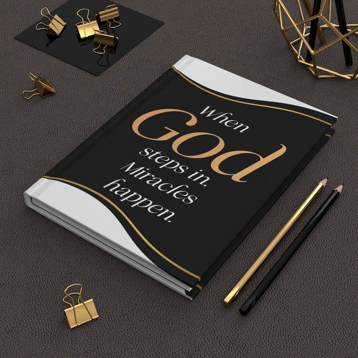 When God Steps In Hardcover Journal — Christian Inspirational Notebook for Prayer & Gratitude