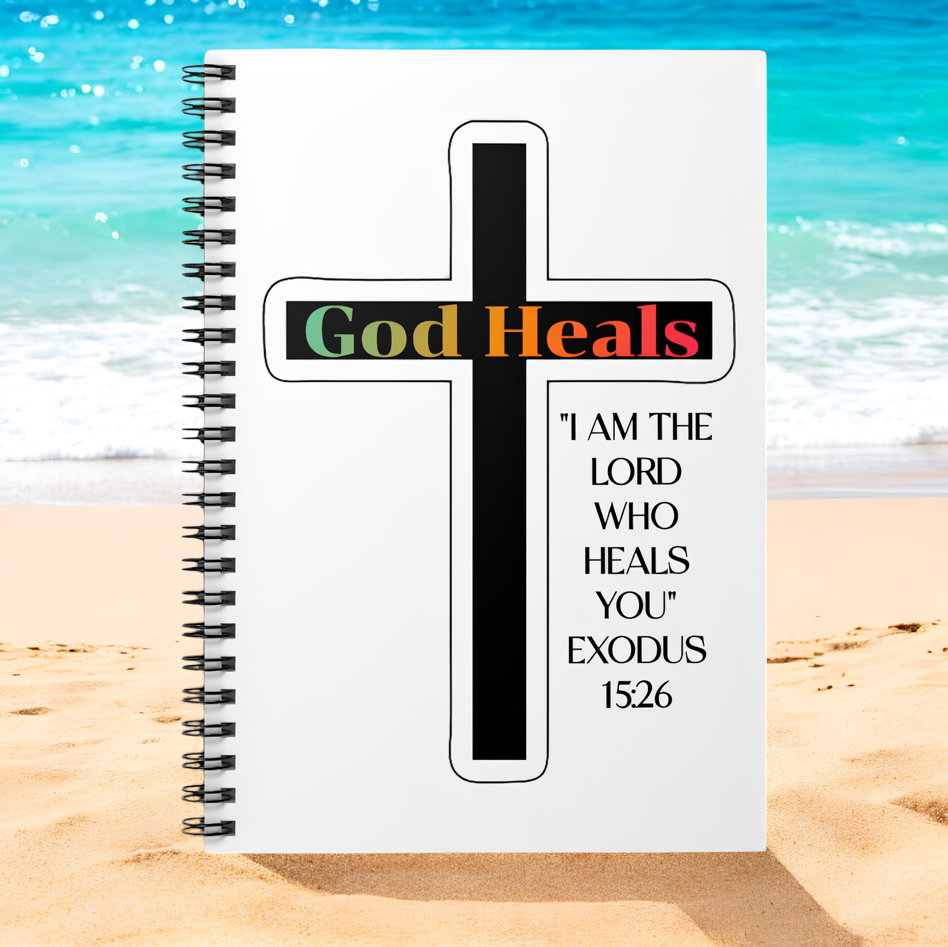 God Heals Christian Notebook - Ruled Line