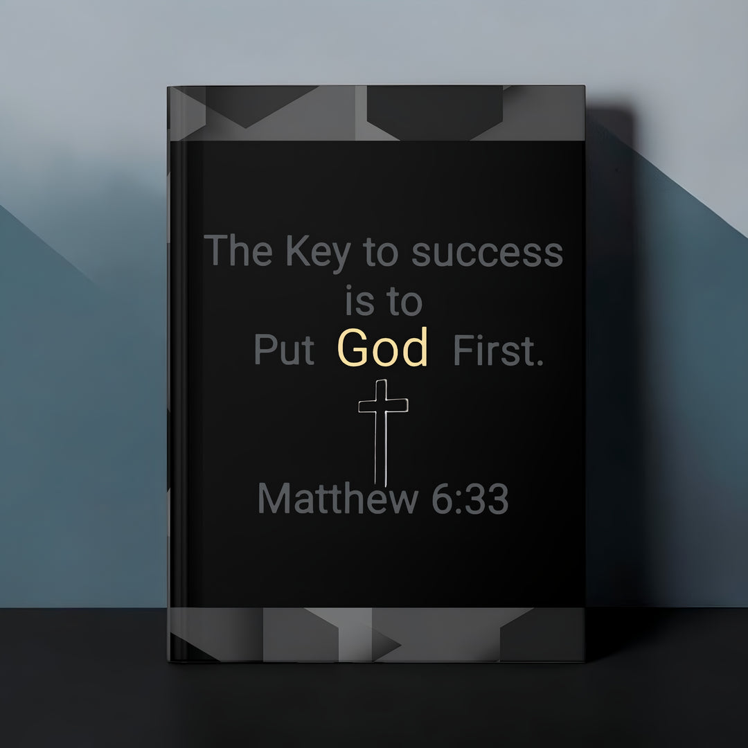 "The Key to Success is to Put God First" Matthew 6:33 Christian Prayer Notebook