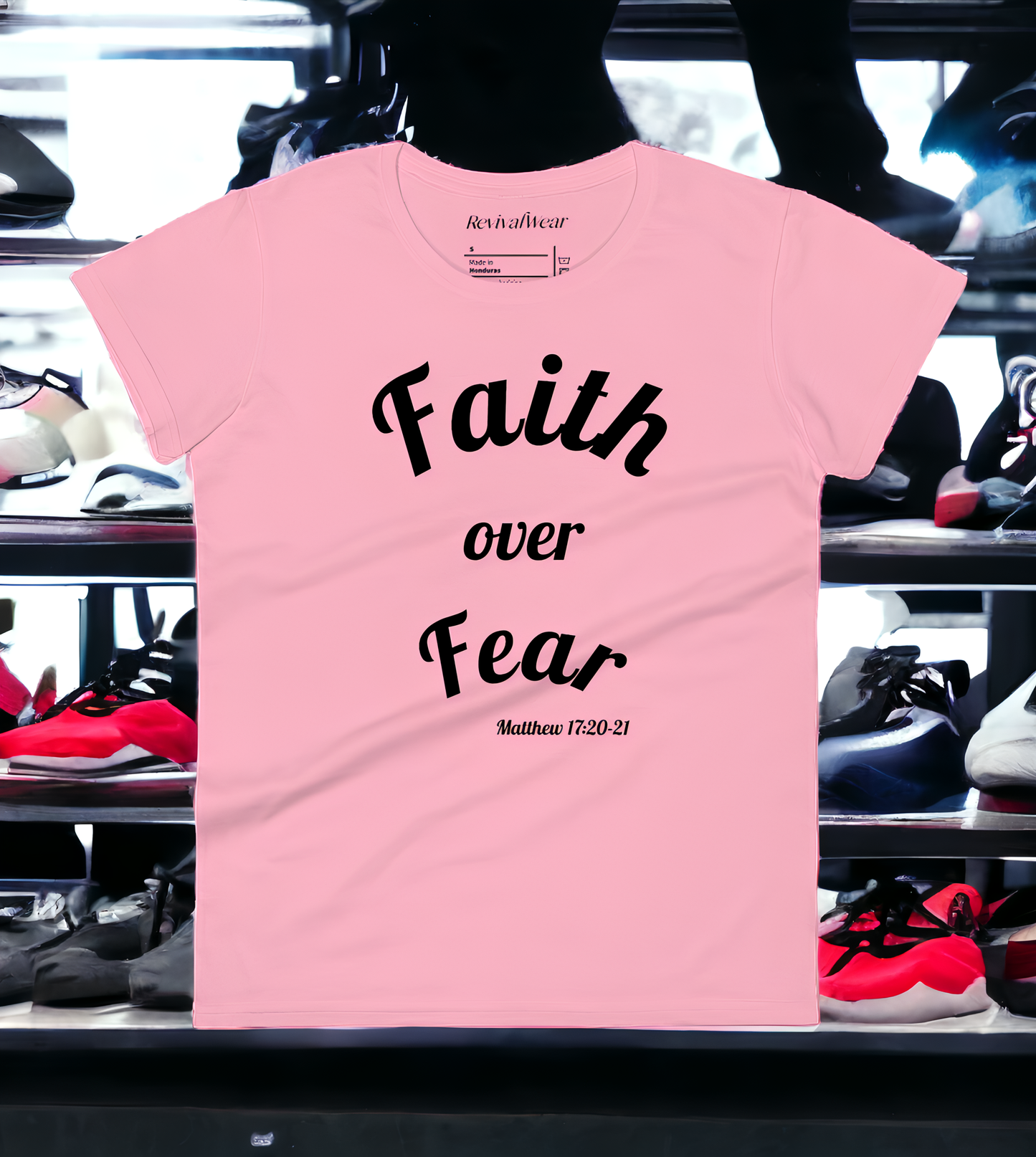 Faith Over Fear Women's Christian short sleeve t-shirt