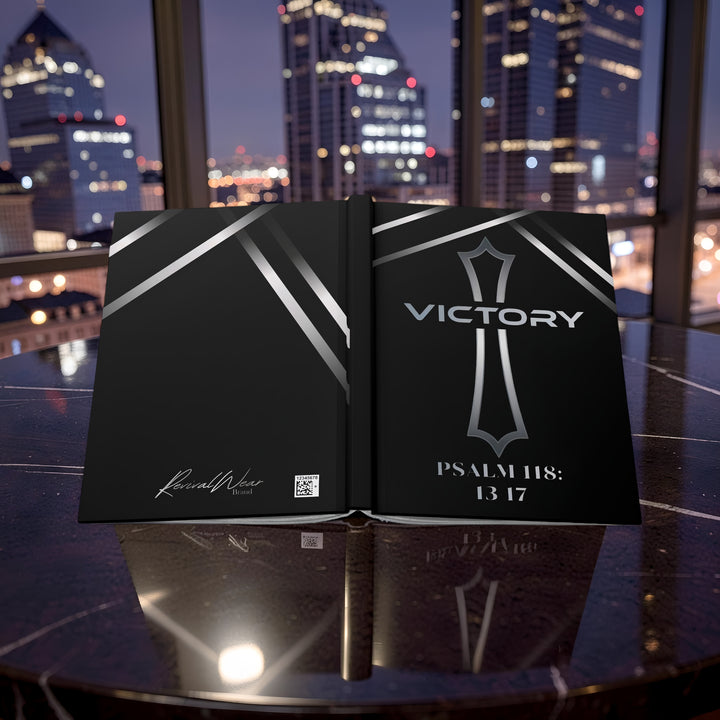 Victory Hardcover Journal — Psalm 118:13-17 Christian Prayer Notebook