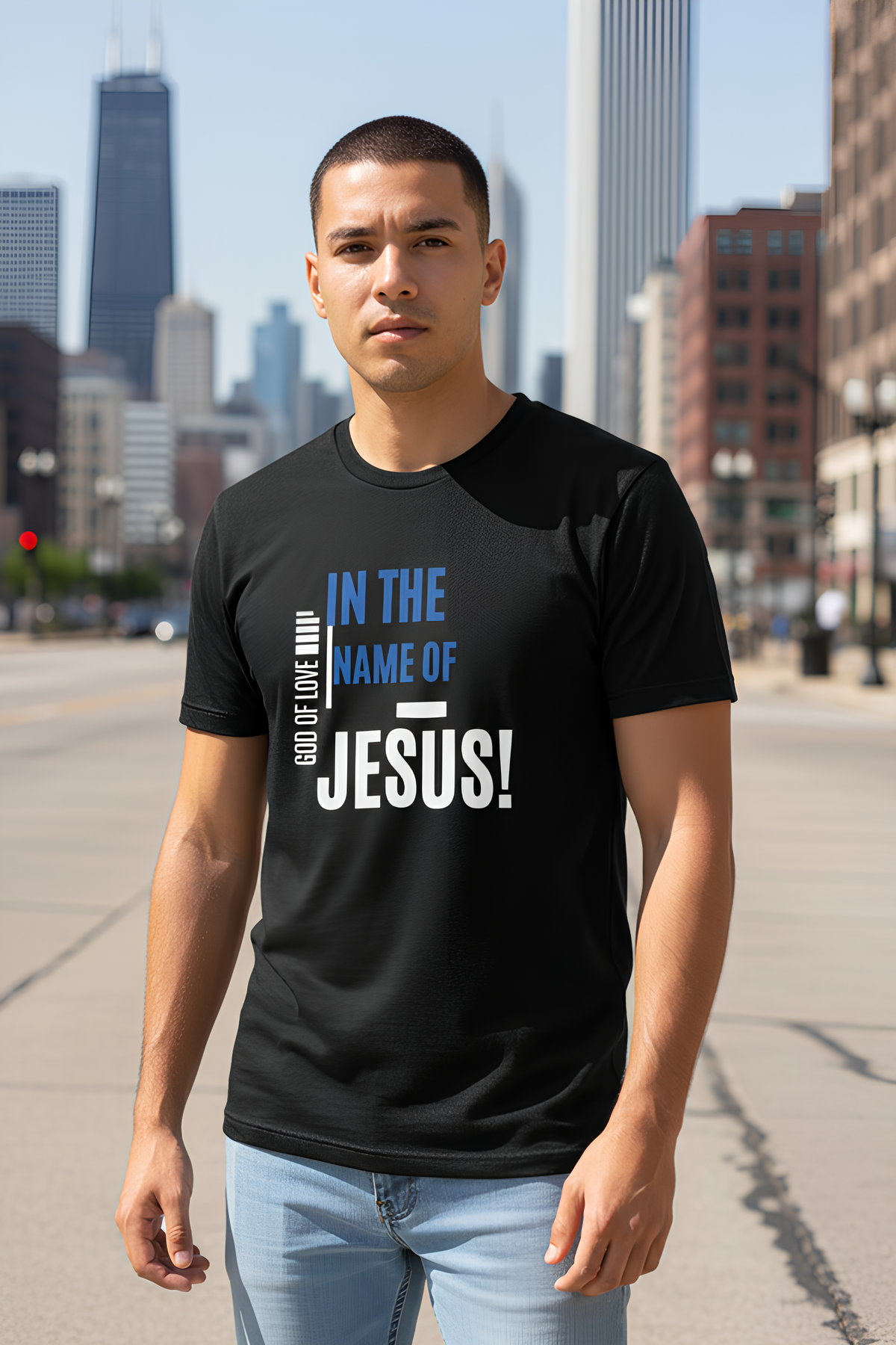 In The Name of Jesus Men's Christian Short Sleeve T-shirt - RevivalWear Brand - view 4