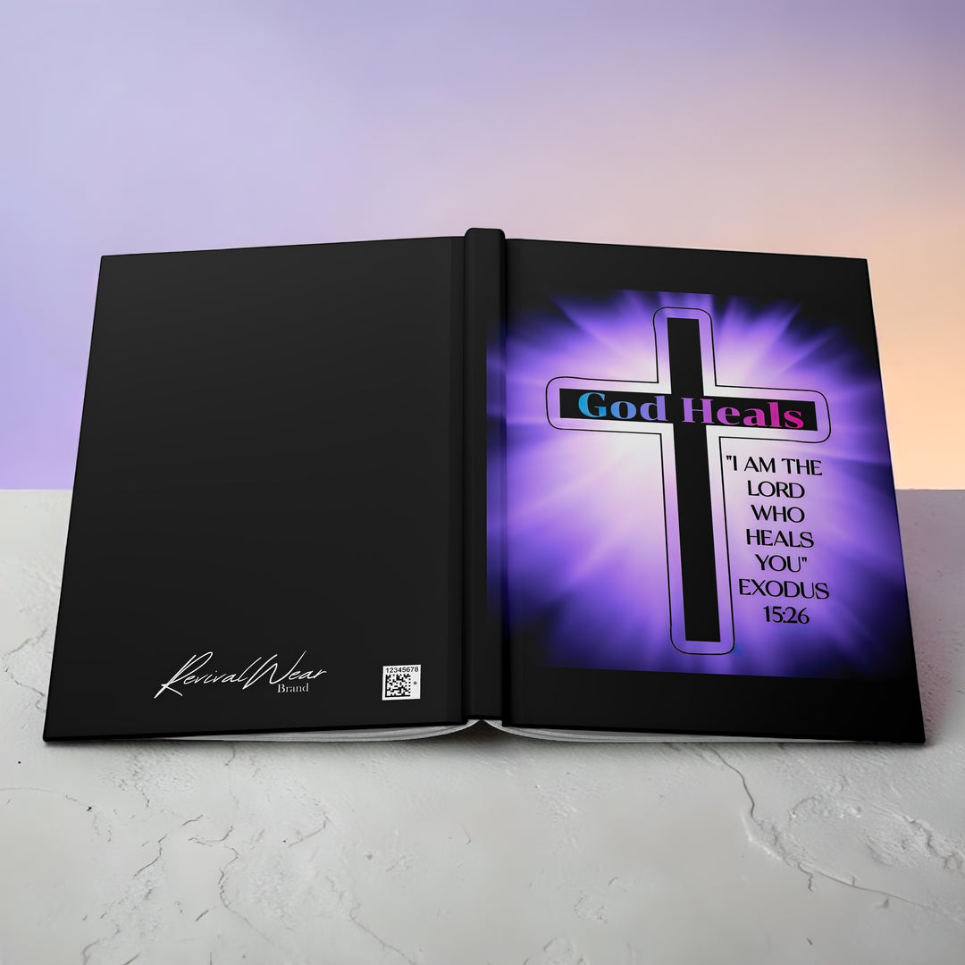 God Heals Hardcover Journal — Exodus 15:26 Inspirational Prayer Notebook