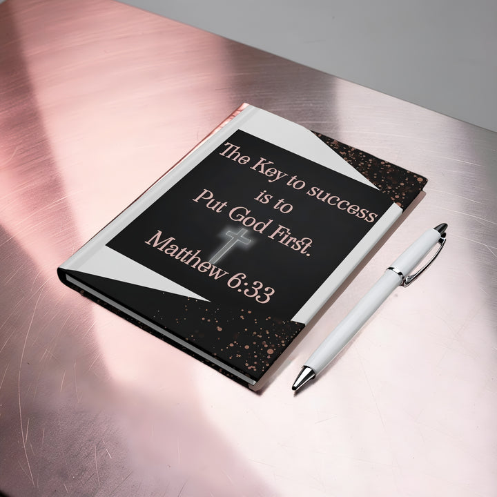 "Put God First" Matthew 6:33 Inspirational Christian Notebook