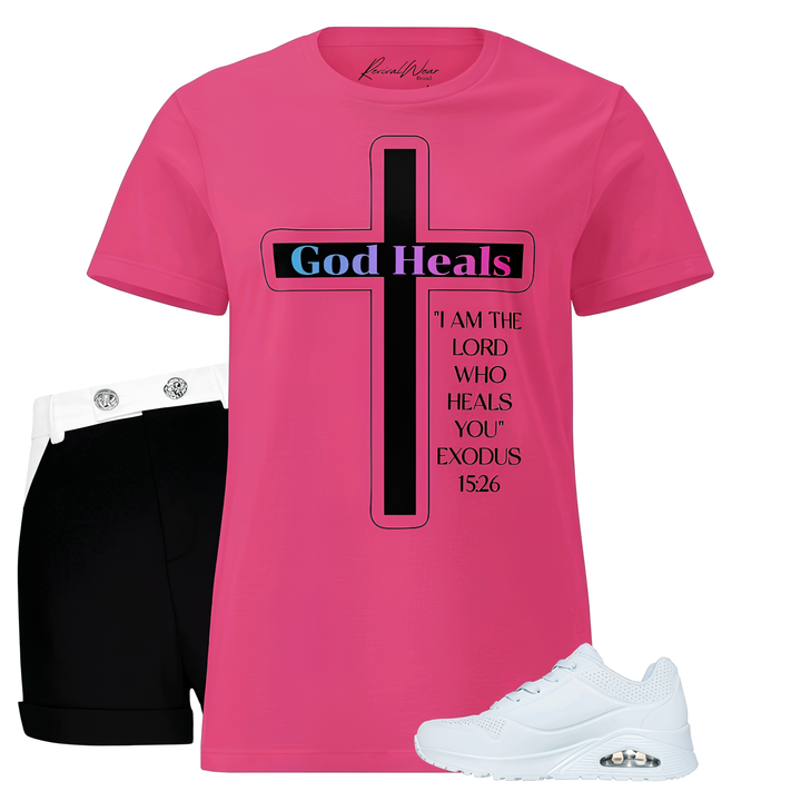 God Heals Women’s Fashion Christian t-shirt