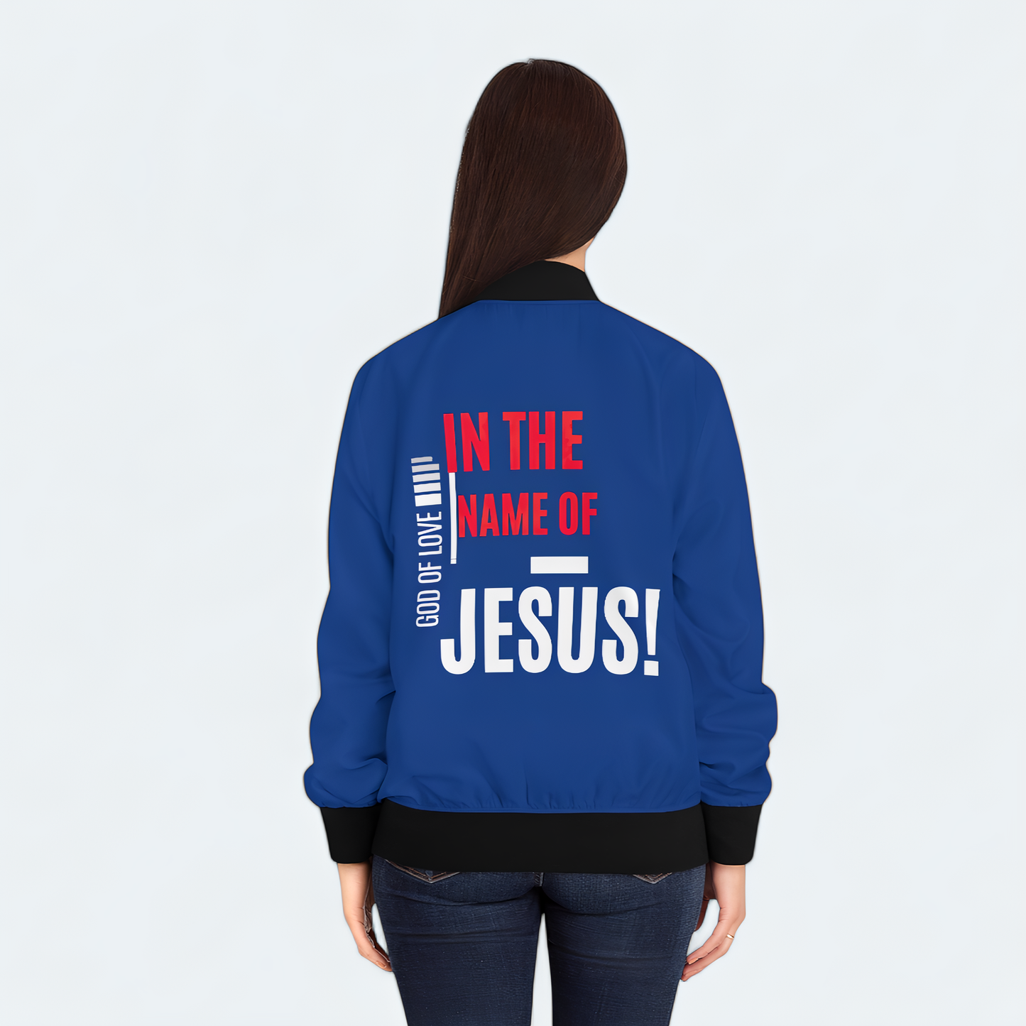 In The Name of JESUS Christian Women's Bomber Jacket