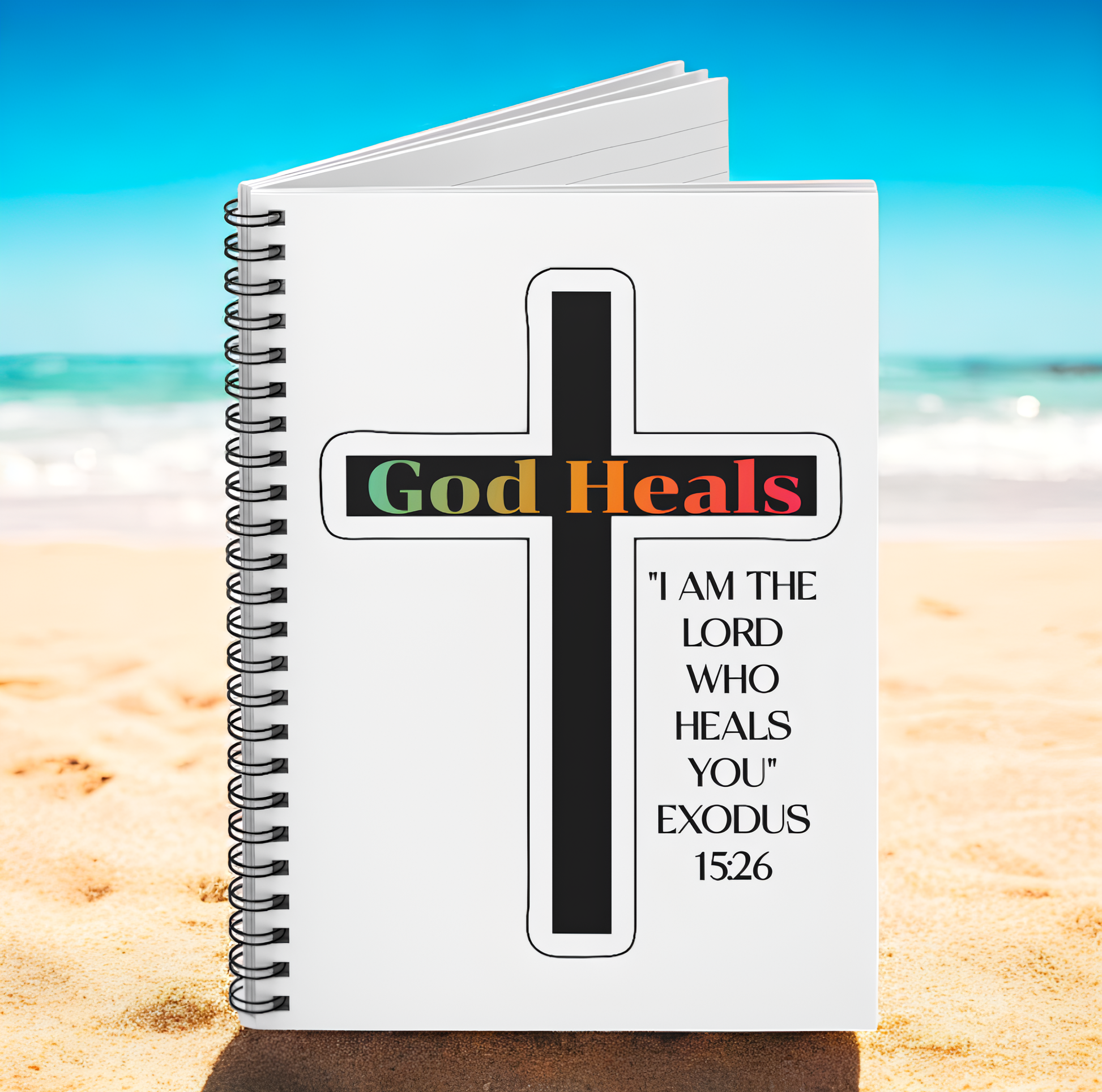 God Heals Christian Notebook - Ruled Line