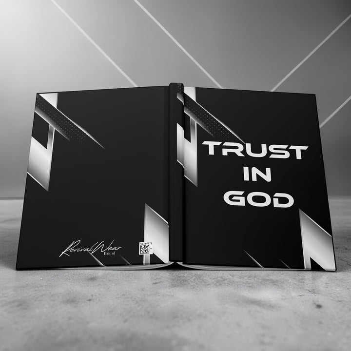 Trust in God Hardcover Journal — Matte Black Inspirational Prayer & Faith Notebook