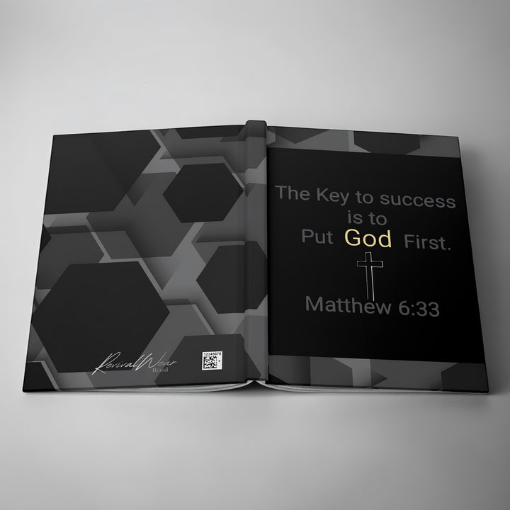 "The Key to Success is to Put God First" Matthew 6:33 Christian Prayer Notebook