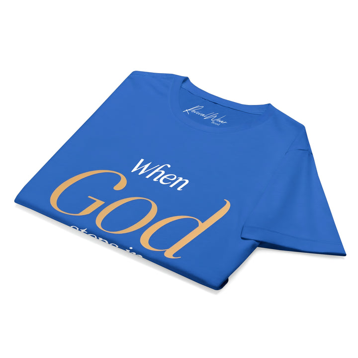 When God Steps in Women’s basic softstyle t-shirt