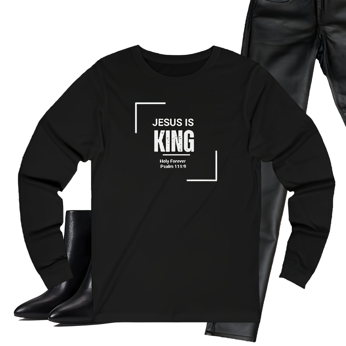 Jesus is King Women's Jersey Long Sleeve Christian Tee