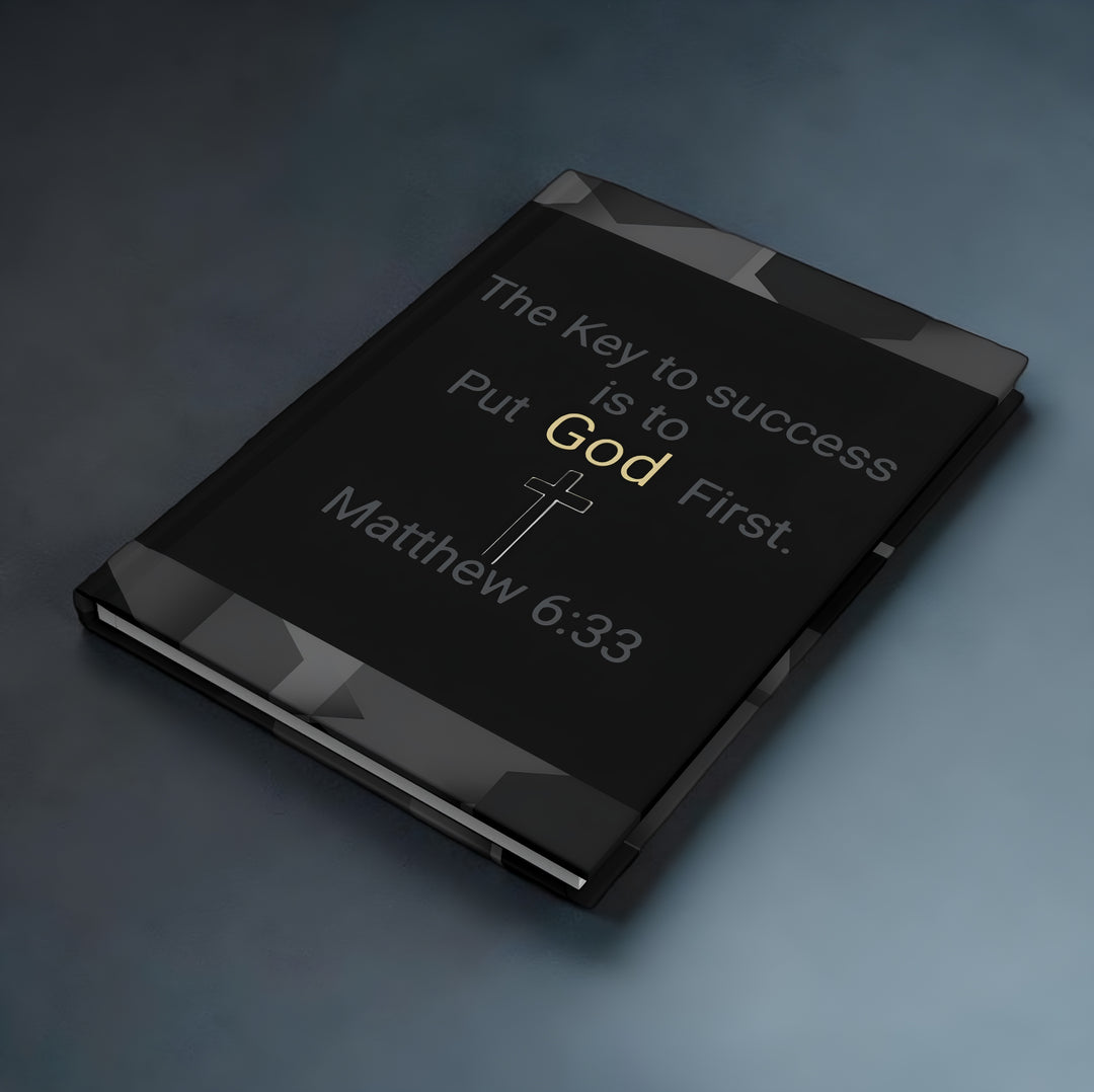 "The Key to Success is to Put God First" Matthew 6:33 Christian Prayer Notebook