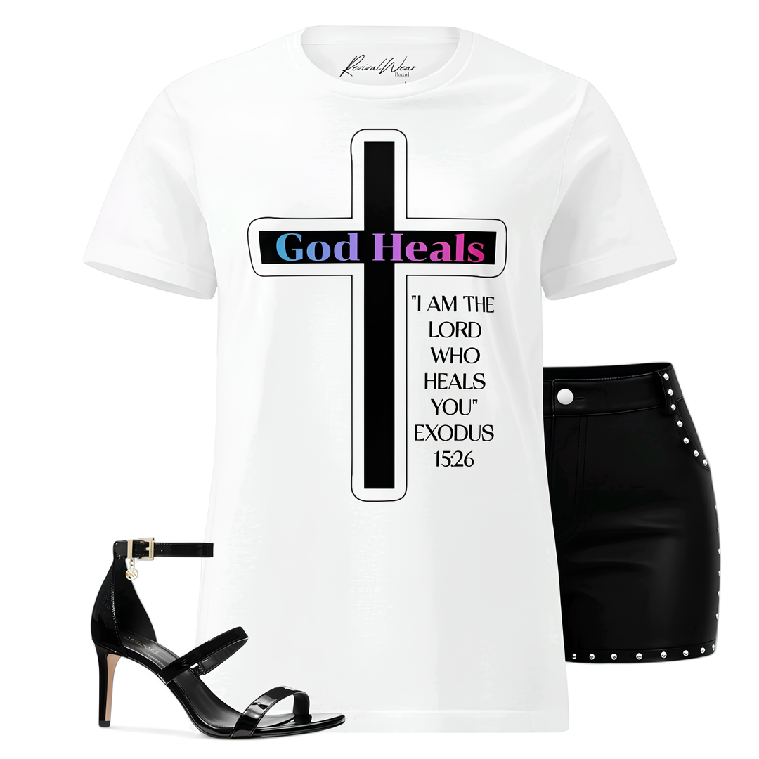 God Heals Women’s Fashion Christian t-shirt