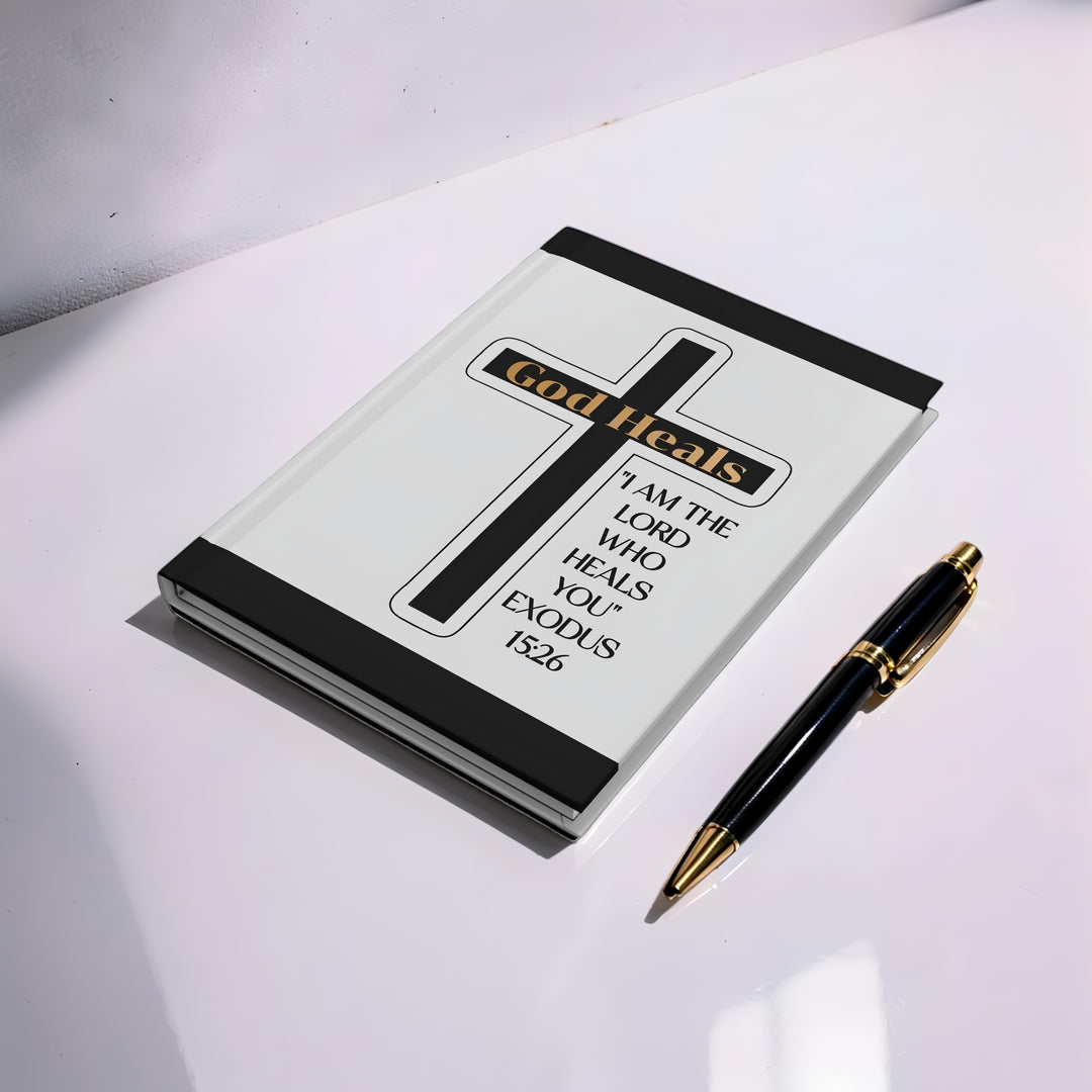 God Heals Hardcover Journal — Exodus 15:26 Inspirational Christian Prayer Notebook