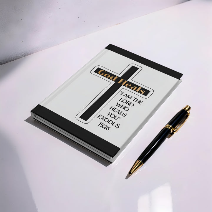 God Heals Hardcover Journal — Exodus 15:26 Inspirational Christian Prayer Notebook