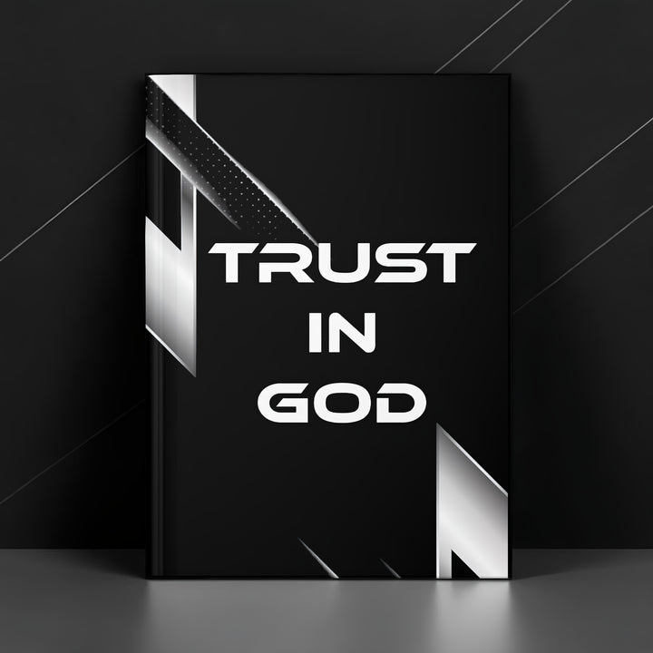 Trust in God Hardcover Journal — Matte Black Inspirational Prayer & Faith Notebook