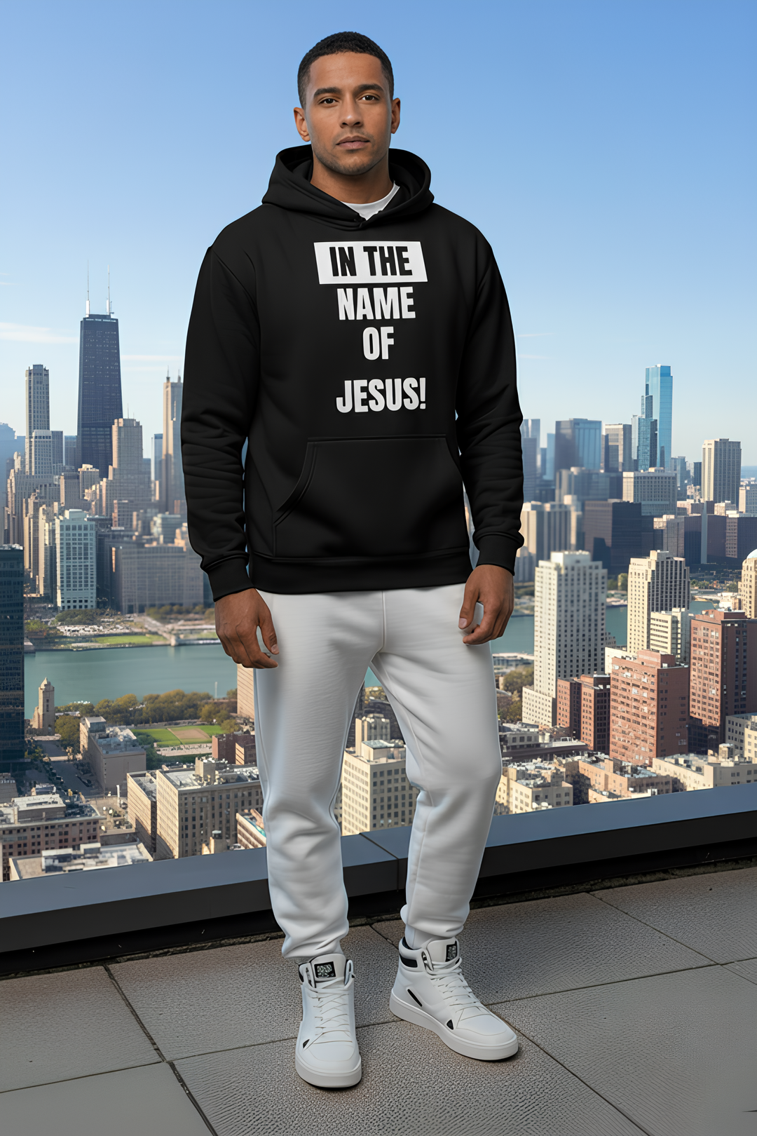 In the Name of JESUS Men’s box hoodie