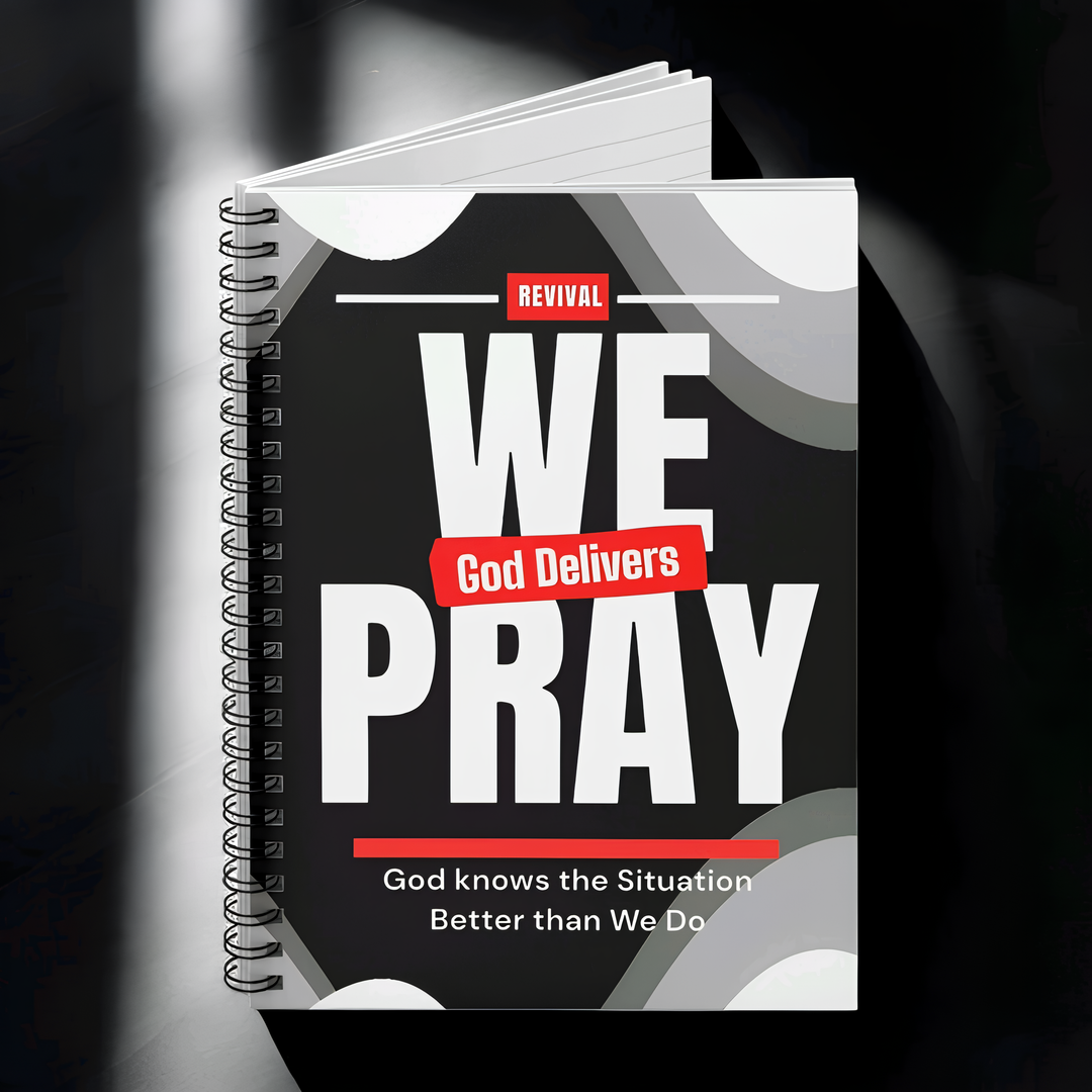 We Pray, God Delivers Spiral Notebook - Perfect for Church, School, or Office.
