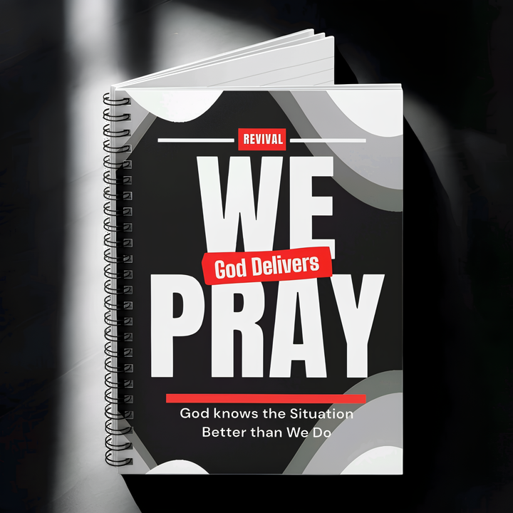 We Pray, God Delivers Spiral Notebook - Perfect for Church, School, or Office.