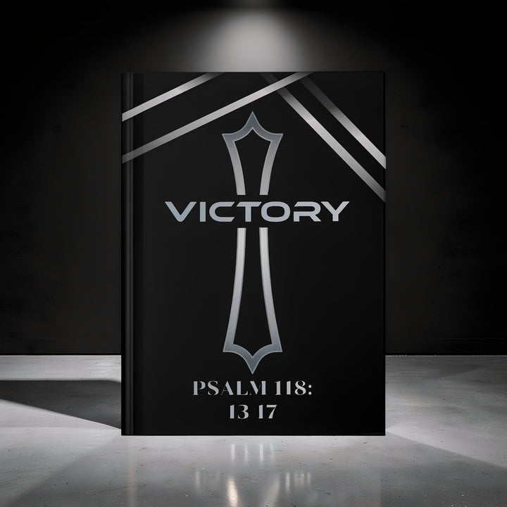 Victory Hardcover Journal — Psalm 118:13-17 Christian Prayer Notebook