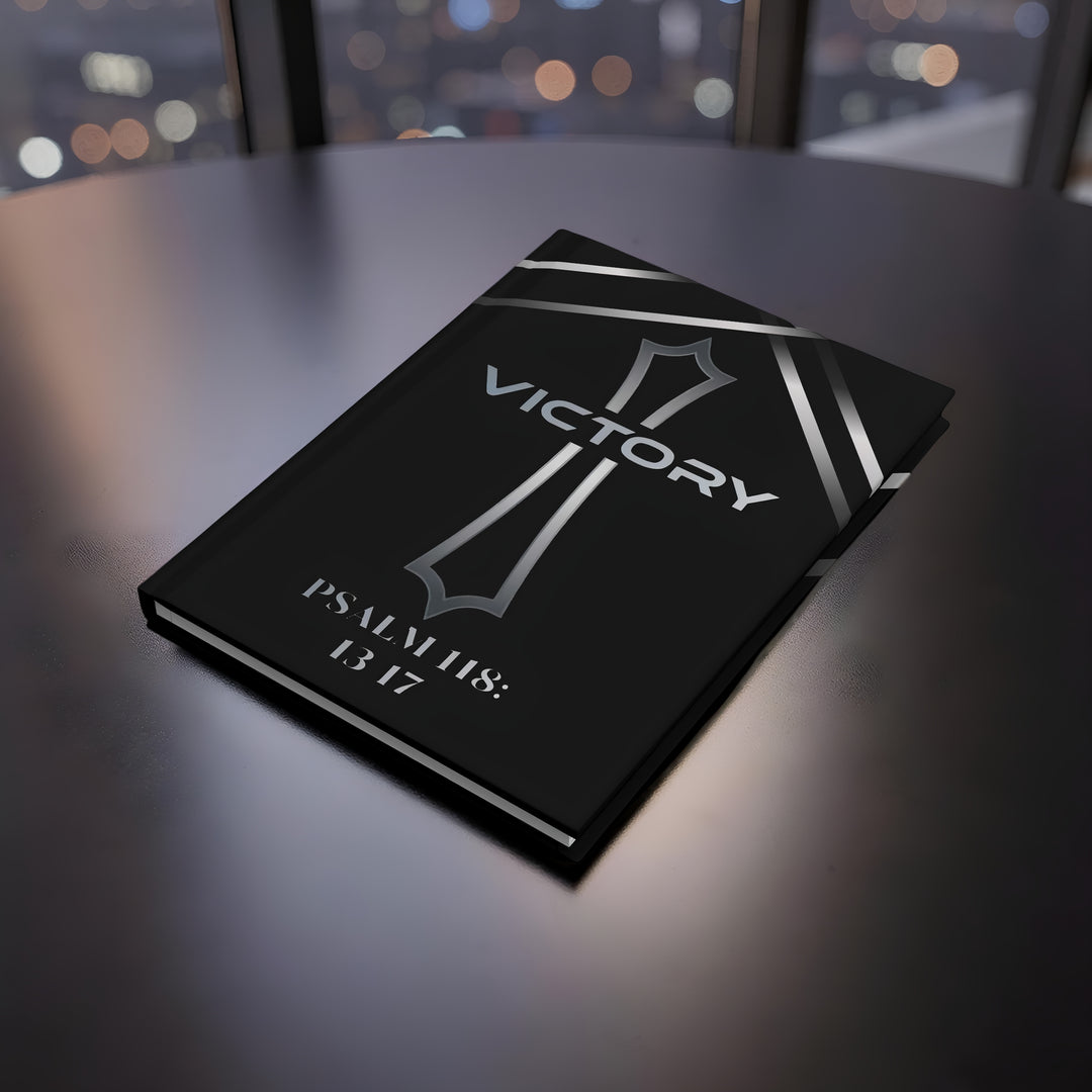 Victory Hardcover Journal — Psalm 118:13-17 Christian Prayer Notebook