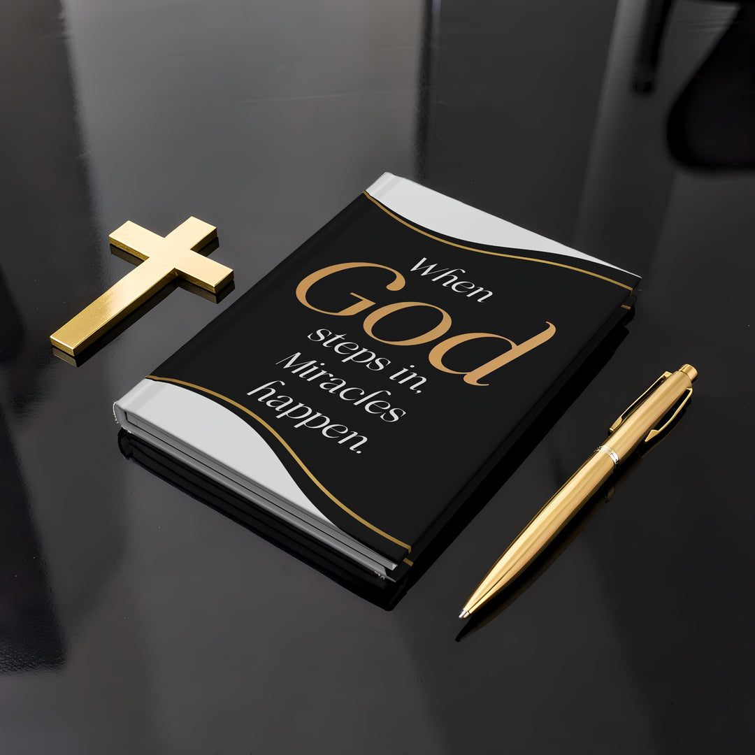When God Steps In Hardcover Journal — Christian Inspirational Notebook for Prayer & Gratitude