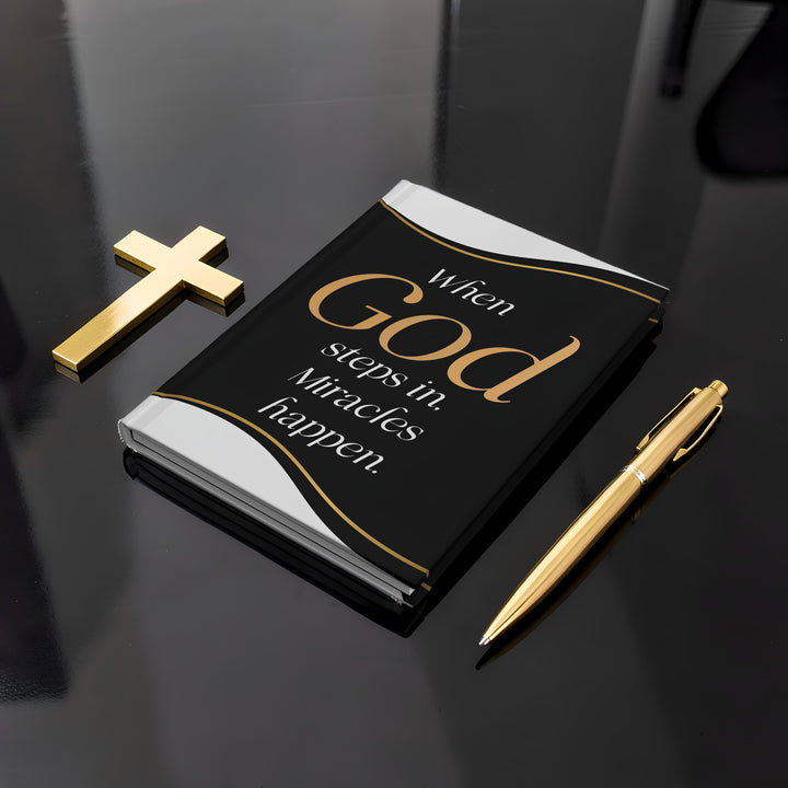 When God Steps In Hardcover Journal — Christian Inspirational Notebook for Prayer & Gratitude