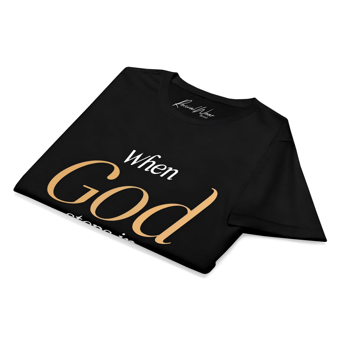 When God Steps in Women’s basic softstyle t-shirt