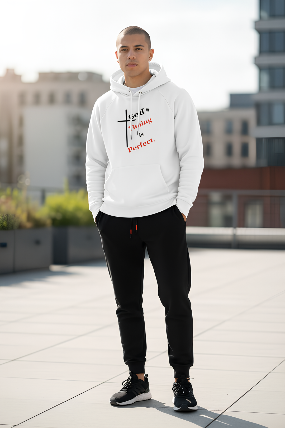 God's Timing is Perfect Men's eco raglan hoodie