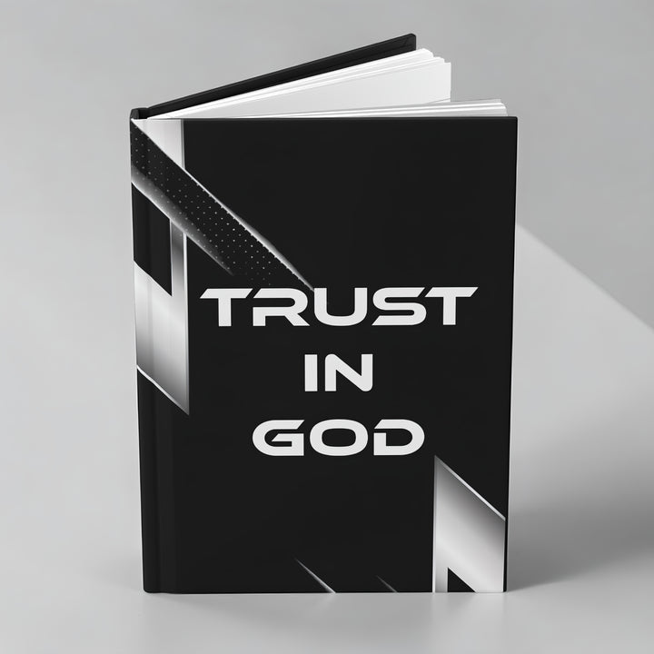 Trust in God Hardcover Journal — Matte Black Inspirational Prayer & Faith Notebook