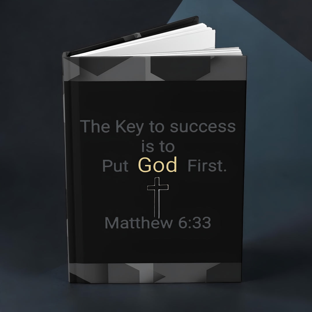 "The Key to Success is to Put God First" Matthew 6:33 Christian Prayer Notebook