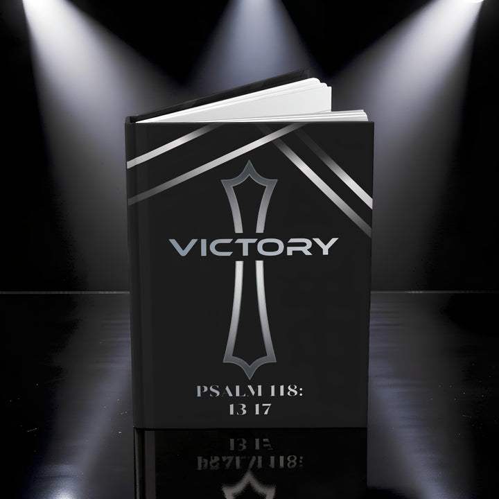 Victory Hardcover Journal — Psalm 118:13-17 Christian Prayer Notebook