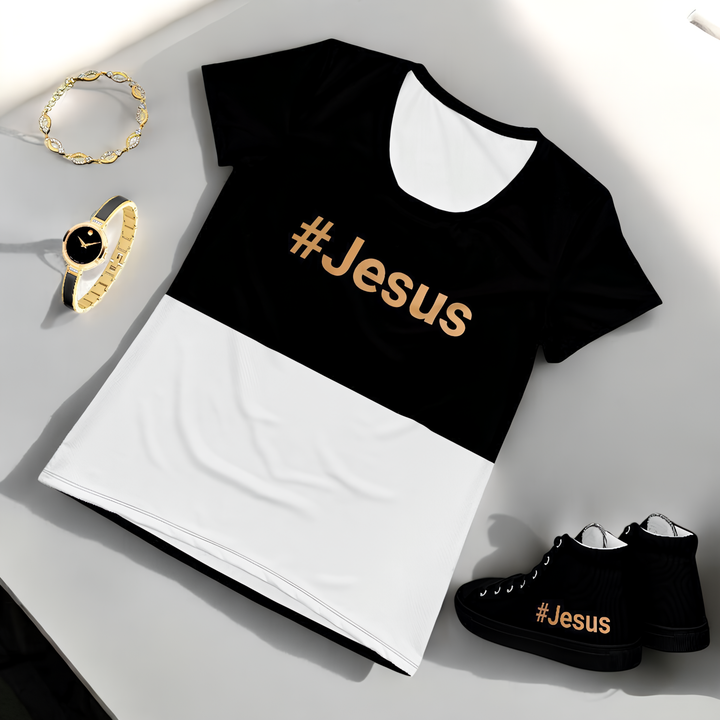 Hashtag Jesus Women's athletic Christian Fashion t-shirt