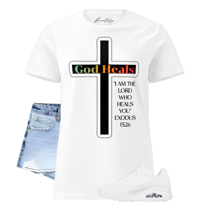 God Heals Women’s basic softstyle t-shirt