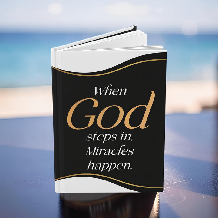 When God Steps In Hardcover Journal — Christian Inspirational Notebook for Prayer & Gratitude