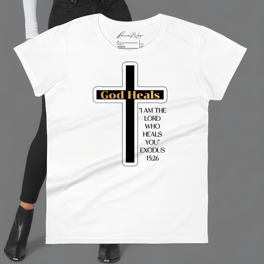 God Heals Women's short sleeve Christian T-Shirt | RevivalWear Brand