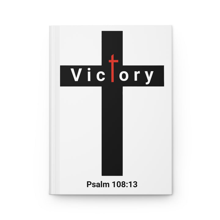 Victory Cross Hardcover Journal — Psalm 108:13 Christian Prayer & Devotional Notebook