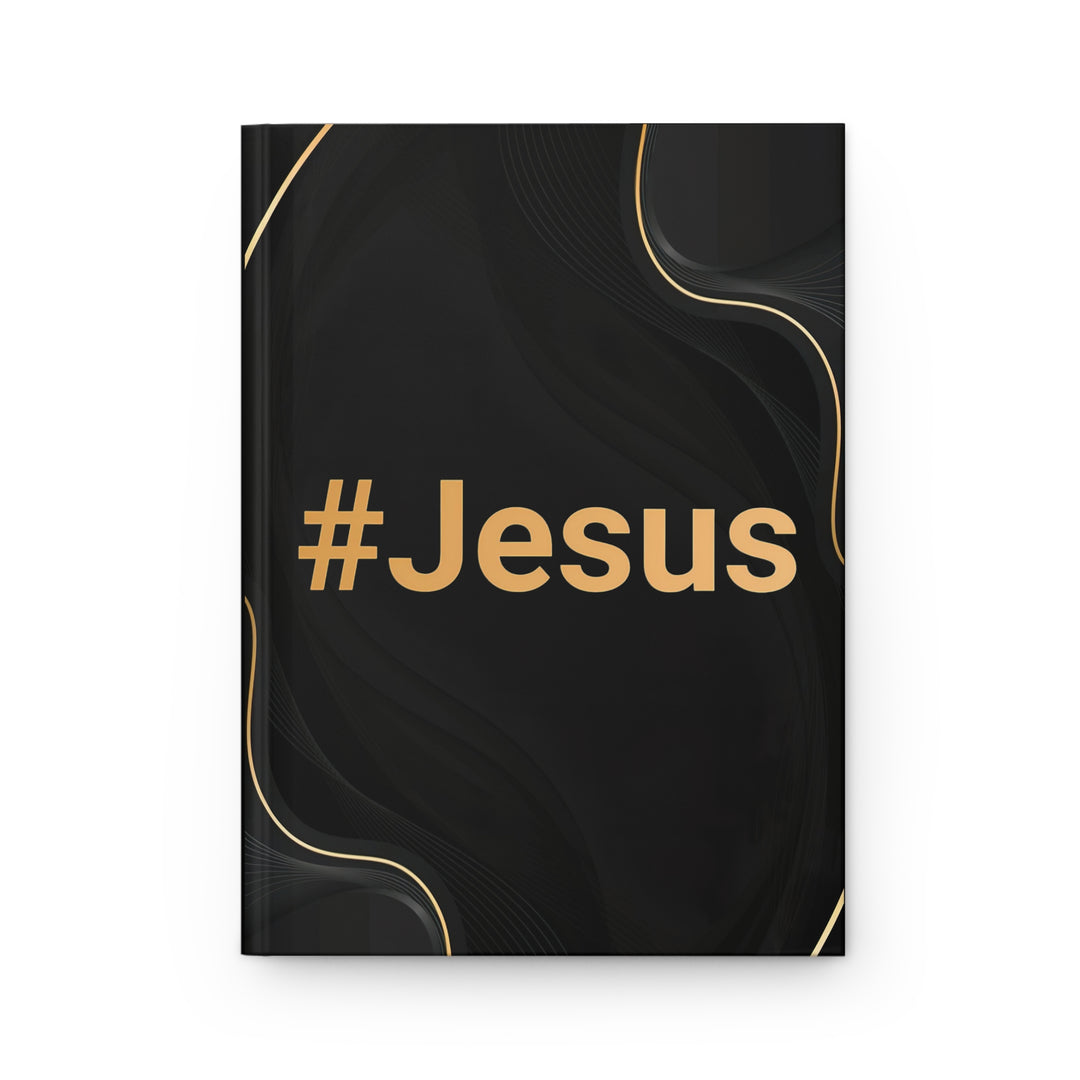 #Jesus Hardcover Journal — Black & Gold Inspirational Devotional Notebook