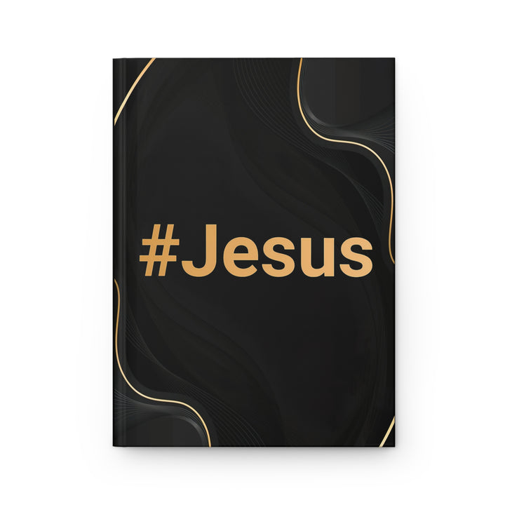 #Jesus Hardcover Journal — Black & Gold Inspirational Devotional Notebook