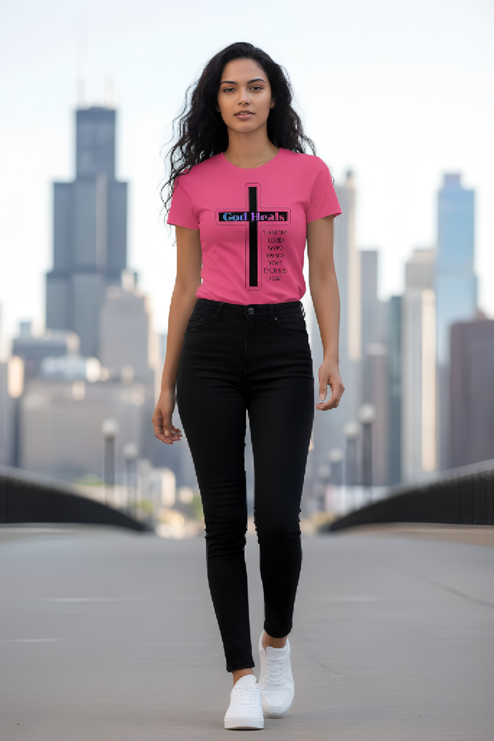 God Heals Women’s Fashion Christian t-shirt