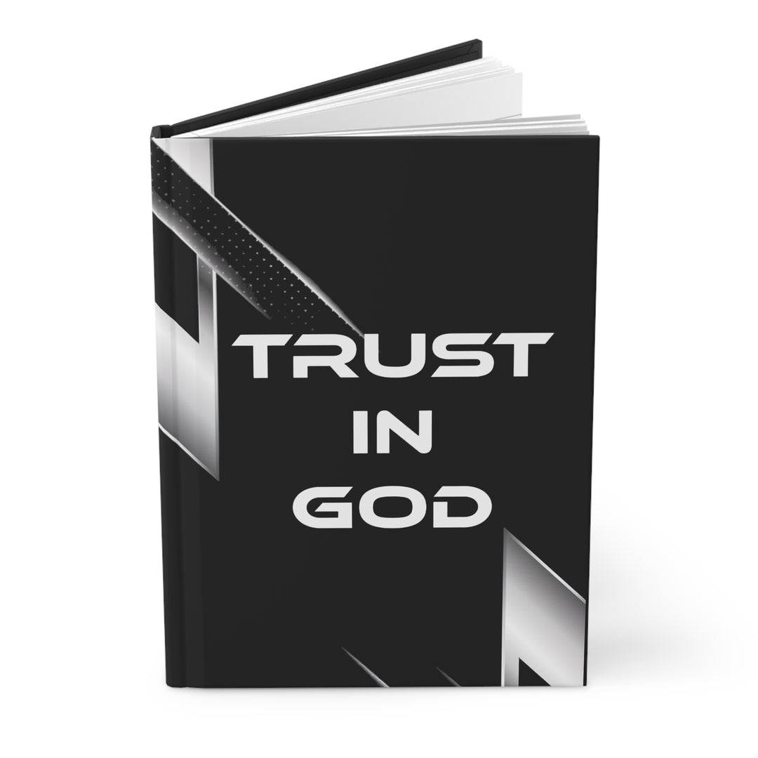 Trust in God Hardcover Journal — Matte Black Inspirational Prayer & Faith Notebook