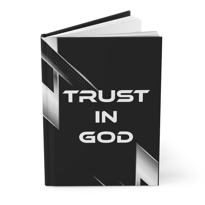 Trust in God Hardcover Journal — Matte Black Inspirational Prayer & Faith Notebook