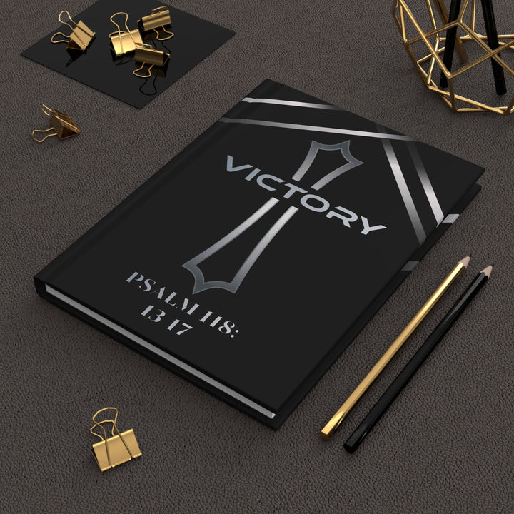 Victory Hardcover Journal — Psalm 118:13-17 Christian Prayer Notebook
