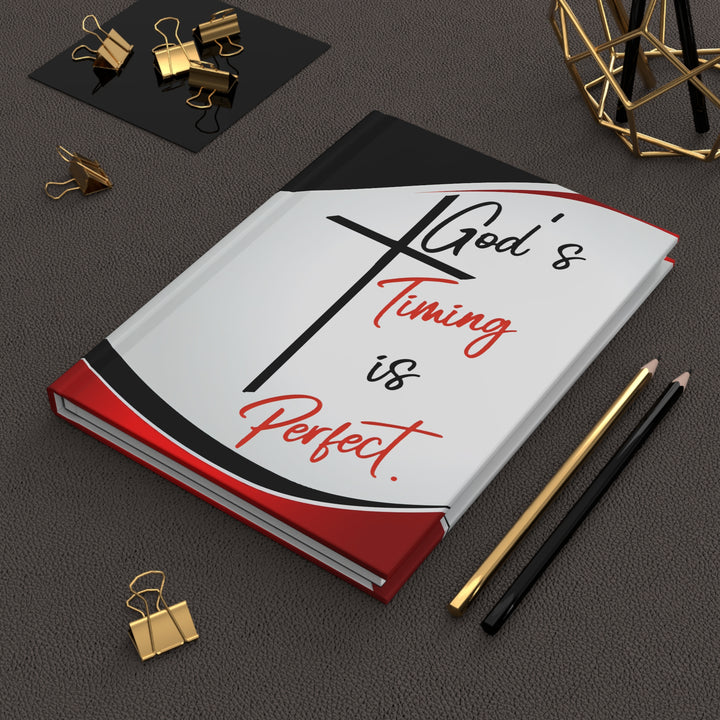 God's Timing Is Perfect Hardcover Journal — Christian Faith Prayer Notebook