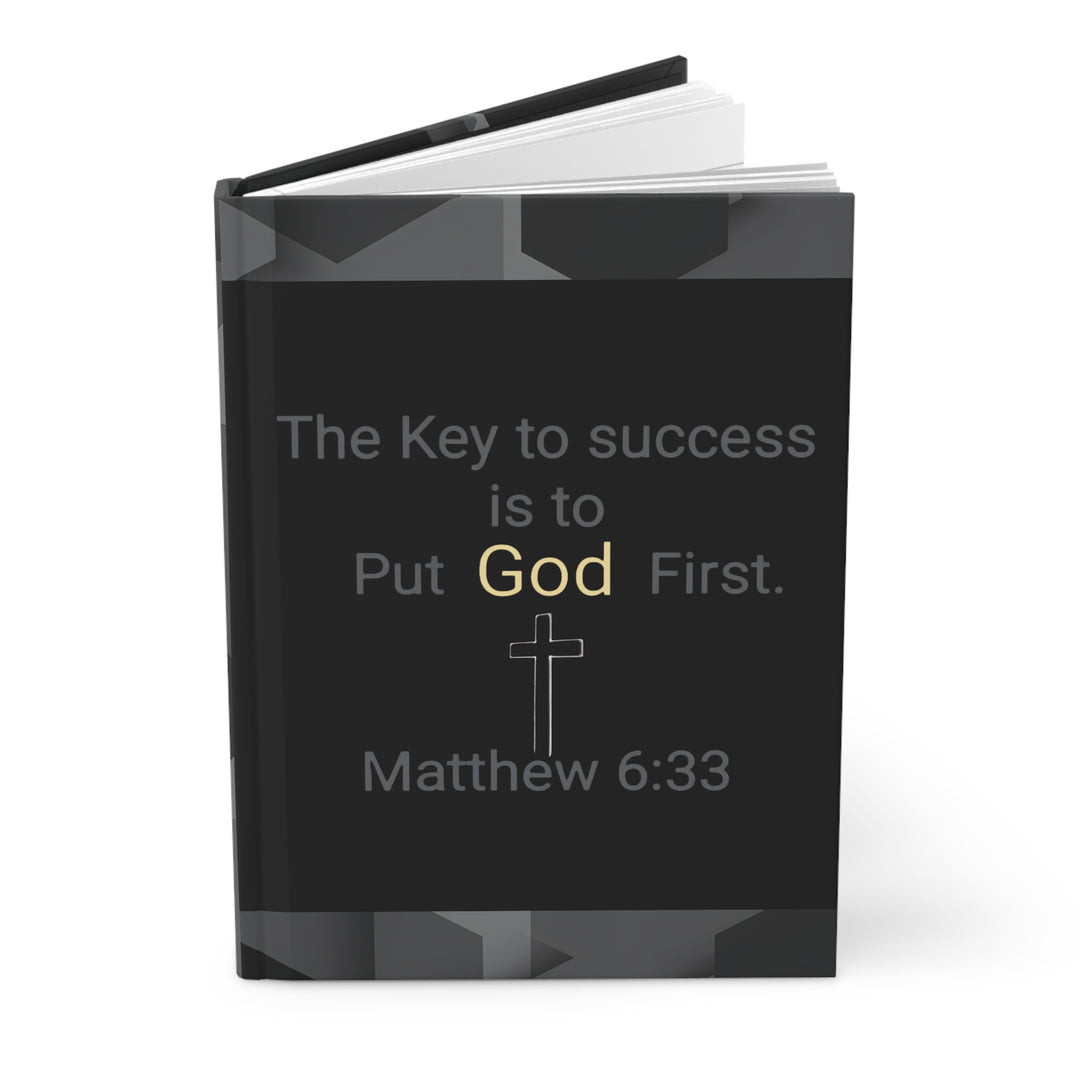 "The Key to Success is to Put God First" Matthew 6:33 Christian Prayer Notebook